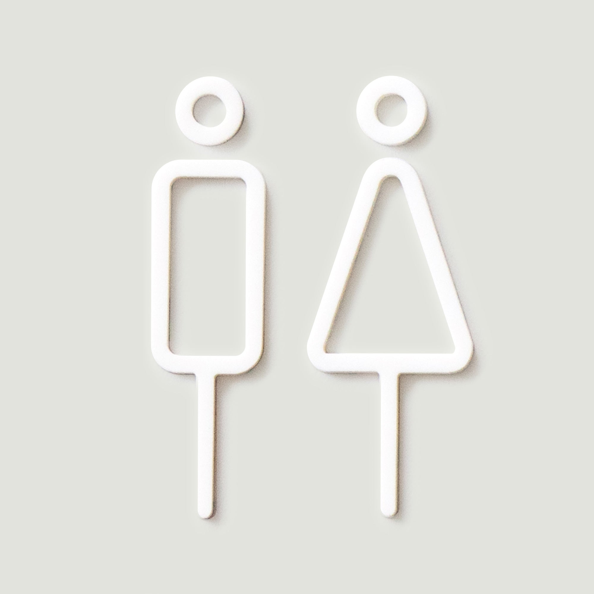 MOHEIM Signs RESTROOM トイレサイン MEN WOMEN 男性 女性 (白)