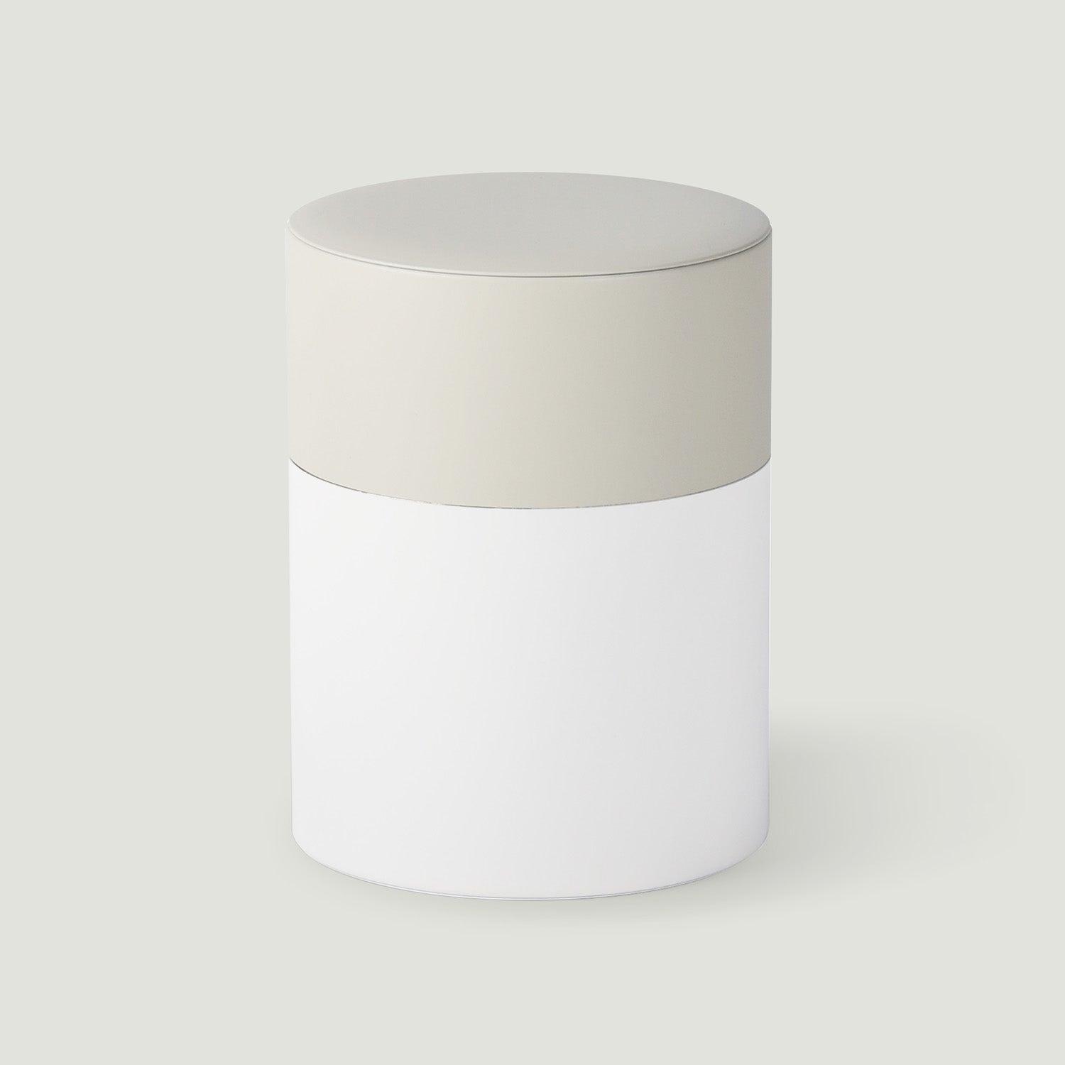 TIN CADDY two-tone M グレー × ホワイト おしゃれなブリキ缶